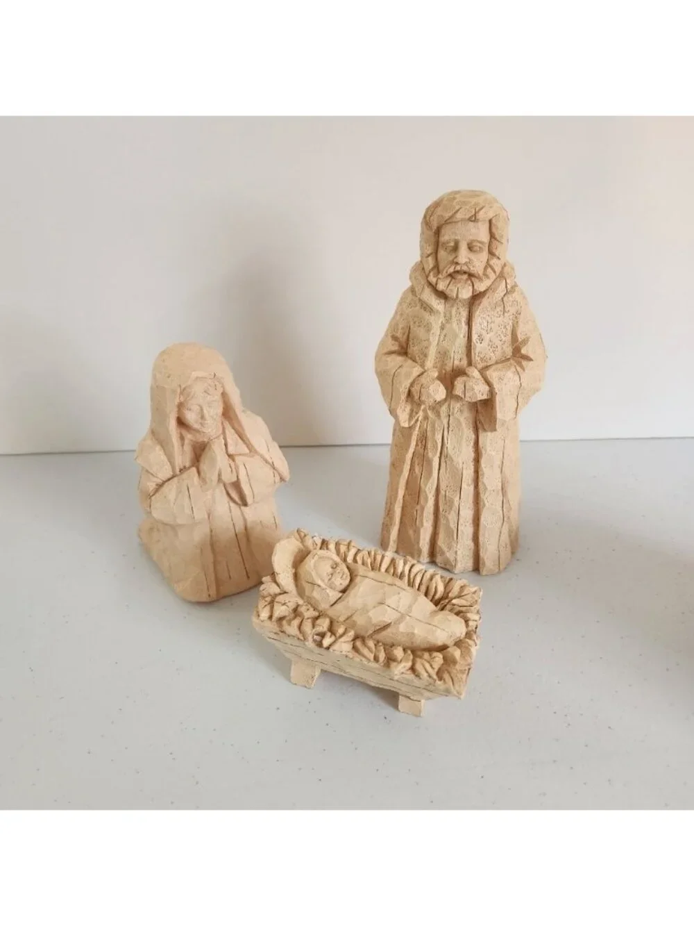 The Christmas Collection 1998 3 Piece Nativity Figures Set In Box Vintage Resin